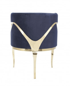 Fotoliu tapitat Morello bleumarin/gold – H78 cm - Img 3