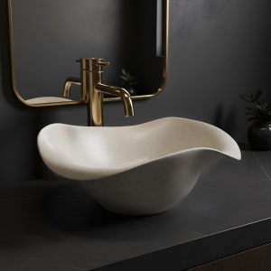 Lavoar ceramic pentru blat REA HM-35B Handmade ART - Img 6