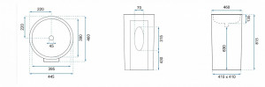 Lavoar Estera freestanding alb ceramica – H81,5 cm - Img 2