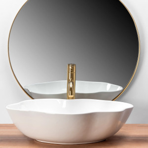 Lavoar Pearl Shiny ceramica sanitara alb lucios – 51,5 cm - Img 4