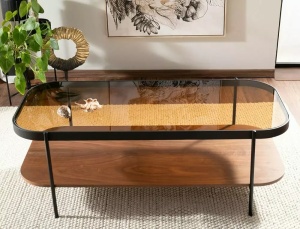 Masa de cafea Prima A chihlimbar transparent/nuc L120 cm - Img 3