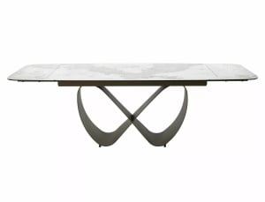 Masa extensibilă Infinity Ceramic alb lucios/cupru L160-240xl95 cm - Img 2