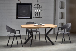 Masa extensibila Peroni stejar auriu/negru – L100-250 cm - Img 2