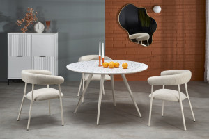 Masa rotunda Aramis terrazzo/alb ø120/h76 cm - Img 1