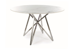 Masa rotunda Murano alb/argintiu ø120/h76 cm - Img 1