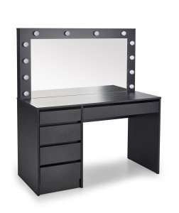 Masuta de toaleta cu oglinda si LED Hollywood XL - Negru - Img 12