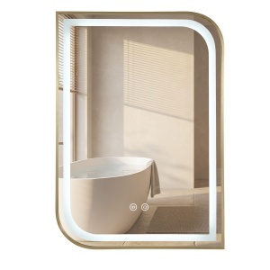 Oglindă LED ZONE 80X60 GOLD BRUSH - Img 2