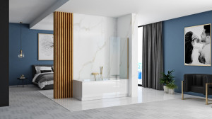 Paravan de cada Elegant Gold sticla - 80x140 cm - Img 4