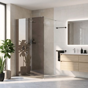 Paravan de dus Rea Flexi Brown / Chrome 140 - Img 3