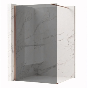 Paravan de dus Rea Flexi Grey / Brush Copper 90