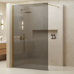 Paravan de dus Rea Flexi Grey / Gold 140 - Img 5