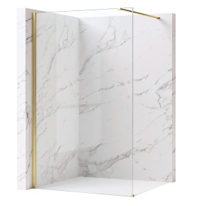 Paravan de dus Rea Flexi Transparent / Brush Gold 70