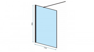 Paravan dus walk-in Bler - 110x195 cm - Img 3