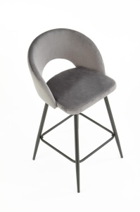 Scaun de bar H96 velvet gri - Img 17