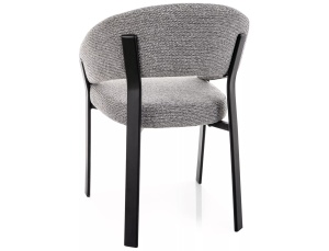 Scaun lemn tapitat Nagoja 254 gri/negru mat - H80 cm - Img 3