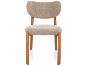 Scaun lemn tapitat Rin D 253 bej/stejar - H79 cm - Img 3