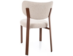 Scaun lemn tapitat Rin D bej deschis/nuc - H79 cm - Img 3