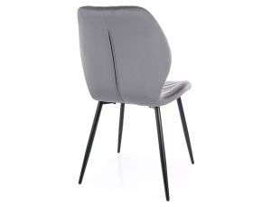 Scaun Mike velvet gri/negru Blu14 - Img 2