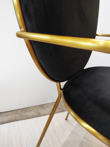 Scaun tapitat Etienne negru/gold – H95 cm - Img 5