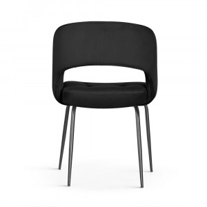 Scaun tapitat Lizbona negru/negru – H79 cm - Img 2