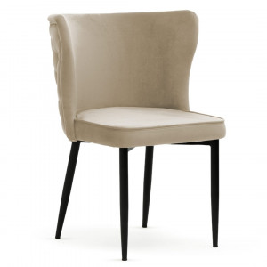 Scaun tapitat Modena bej picioare negre - H86 cm - Img 1