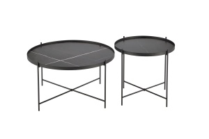 Set 2 mese de cafea Julieta marmura neagra/negru - Img 10