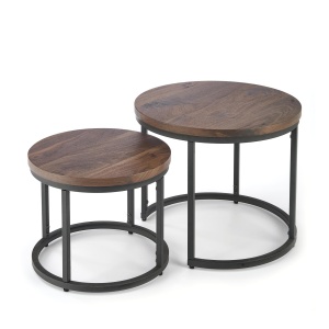 Set 2 mese de cafea Oreo nuc/negru – d43-53 x h35-45 cm - Img 5