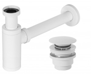 Sifon cu ventil click-clack universal alb