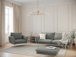 Taburet tapitat Vienna plusat/picioare gold – L100 x l80 x h43 cm - Img 12