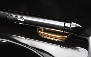 Vas wc suspendabil Carlo Mini Rimless Duroplast Flat negru/auriu - Img 5