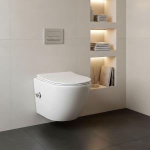 Vas WC suspendabil REA Carlo Lux Rimless cu funcție bideu - Img 3