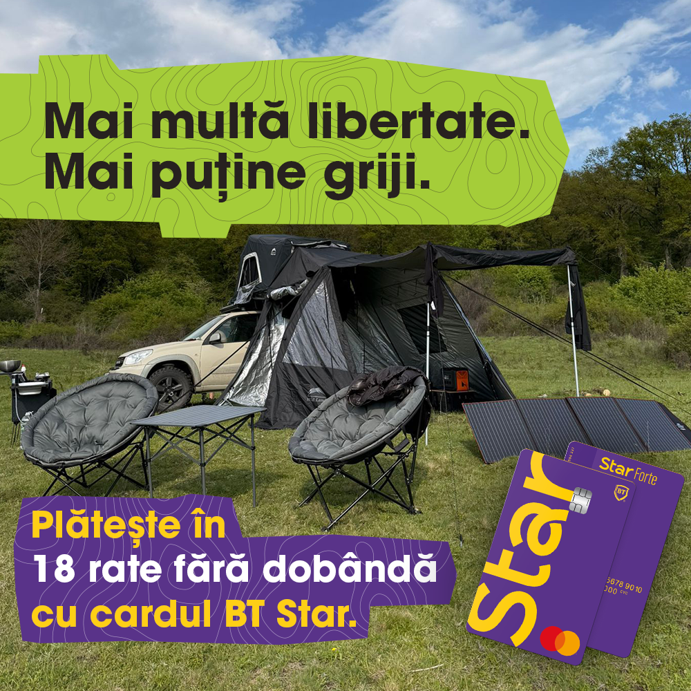 Plata în până la 18 rate fără dobândă cu cardul BT Star