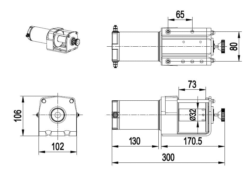 Troliu ATV Husar Winch 3000 lbs