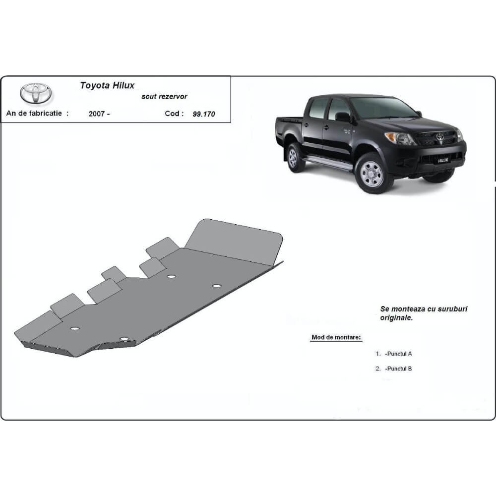 Bâche De Benne Pour Toyota Hilux 2004-2015 - Tissu Oxford Imperméable, Dimensions C L247 X W185 Cm