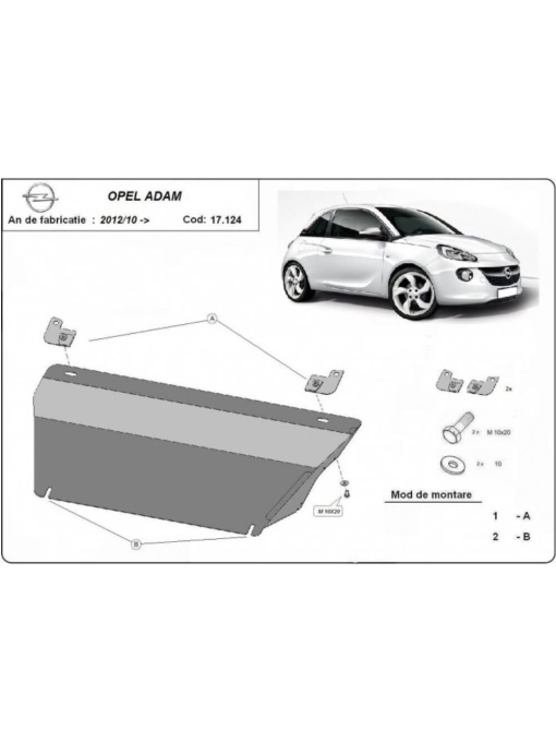Scut auto metalic Opel Adam 2012 - 2019