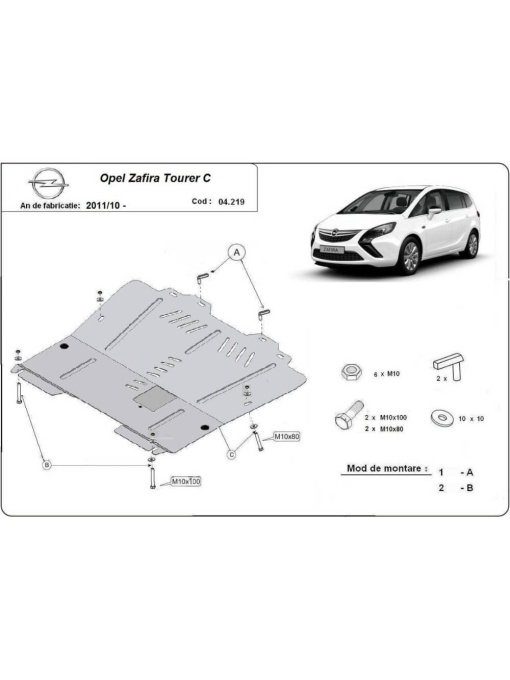 Scut auto metalic Opel Zafira C 2011 - 2020