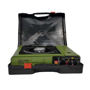 Aragaz camping pe gaz SPARK100 Green, 2500W, aprindere piezo, alimentare duală, Epifit