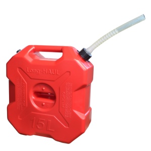 Canistră din plastic cu supapă de aerisire și furtun flexibil de turnare inclus, roșu, 15L, 37 x 15 x 40 cm, Emd4x4