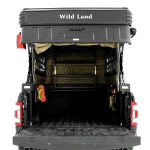 Cort de acoperis auto 2-3 persoane, cu două niveluri, compatibil cu autovehicule tip pick-up, acționare automată, Wingman Wild Land