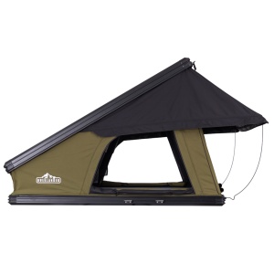 Cort de acoperiș auto, 2 persoane, Hard Top Aluminiu, 210 x 130 cm, 92 kg, Port încălzire Webasto, Bandă LED și Saltea Premium 7 cm cu strat anti-condens - Overlander Armor Top 2.0 Eco-Green