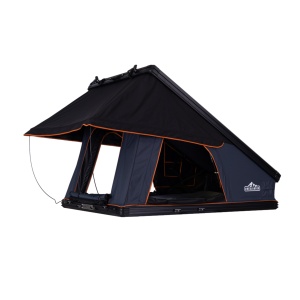 Cort de acoperiș auto, 2 persoane, Hard Top Aluminiu, 210 x 130 cm, 92 kg, Port încălzire Webasto, Bandă LED și Saltea Premium 7 cm cu strat anti-condens - Overlander Armor Top 2.0 Grey