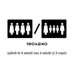 Capacitatea cortului CampTalk Whisper 190, pentru 4-5 persoane sau 2 adulți și 3 copii.