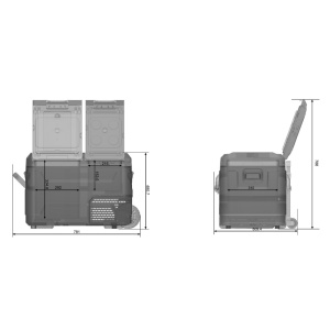 Frigider si congelator auto portabil cu roti 42.4 L, cu compresor, alimentare 12V/24V/220V, Bluetooth, control digital, -20°C +20°C EMD4x4 - Img 11