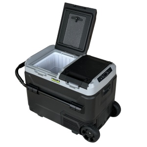 Frigider si congelator auto portabil cu roti 50 L, cu compresor, alimentare 12V/24V/220V, Bluetooth, control digital, -20°C +20°C EMD4x4