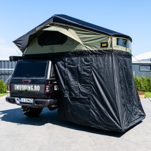 Fully enclosed vehicle tent annex with floor, waterproof, featuring quick hook-and-loop fastening, 210 x 225 x 190 cm, compatible with the CampTalk Whisper 140 rooftop tent - Img 4