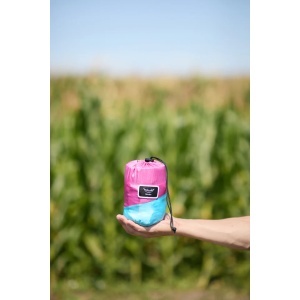 Hamac portabil din nylon tip parașută hikerjoy, 225 kg, Pink Sky Blue, Hikerjoy