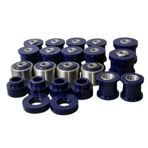 Kit bucse Nissan Patrol Y61 3.0 GU3 Excentrice Poliuretan Cu Bucse Caster Metalice, Albastru, 85 ShA Elast-Pol