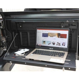 Masă pliabilă pentru hayon Jeep Wrangler JL / 4XE (2018-prezent) din aluminiu, negru, OFD - Off Road Fabrication - Img 4