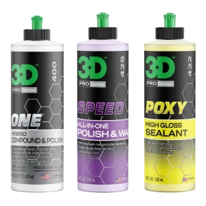 Pachet Corecție Vopsea, Polish, Protecție Auto, Hero Trio, 2 Paste Polish, Ceară Lichidă, 3 x 473 ml, 3DProducts