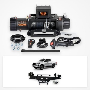 Pachet troliu Toyota Hilux Invincible (2021-2025): troliu electric EMD Winch 13000 lbs cablu sintetic și suport troliu dedicat